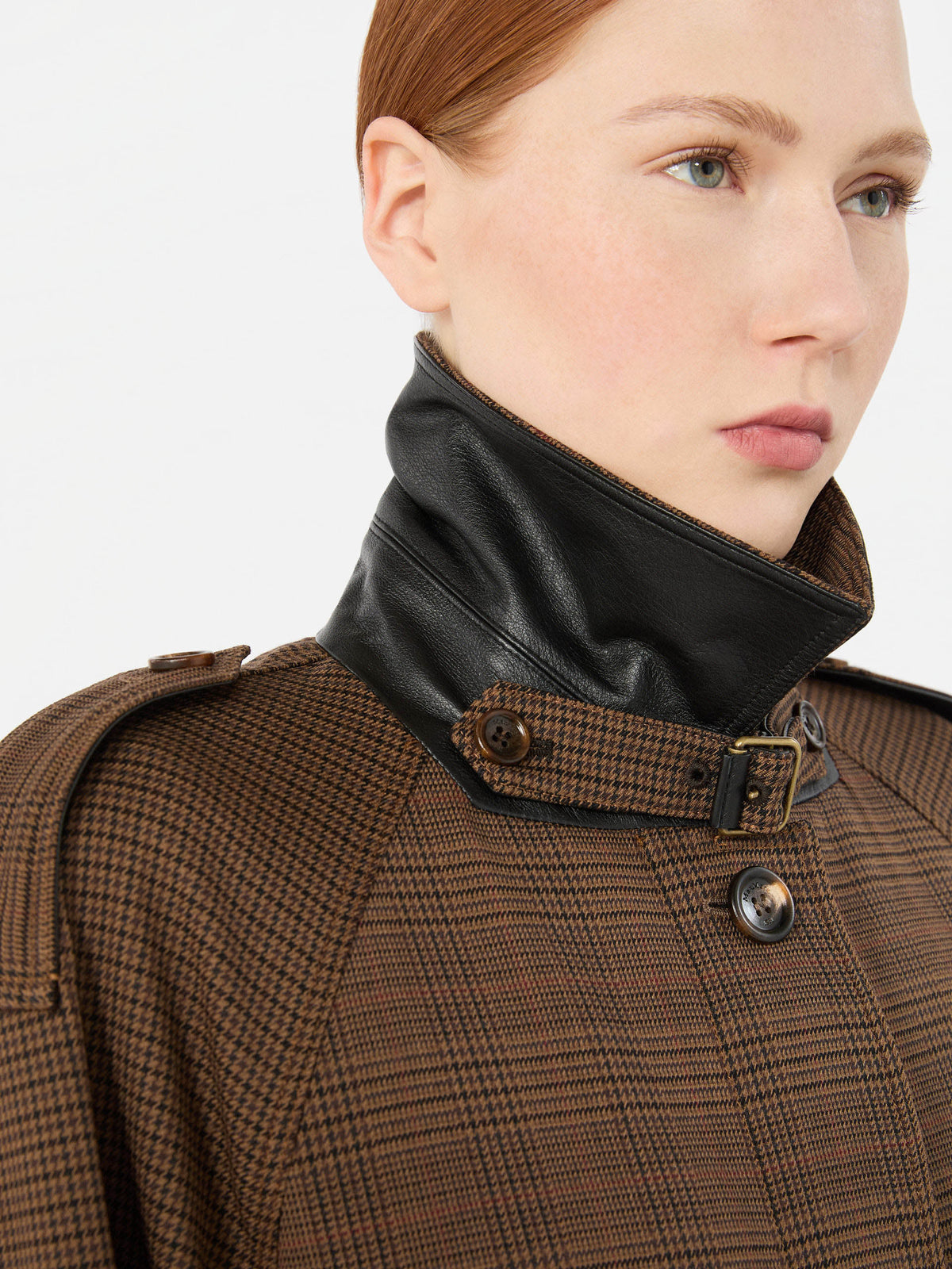 Max mara Glencheck-Trenchcoat Scoglio für Damen Braun