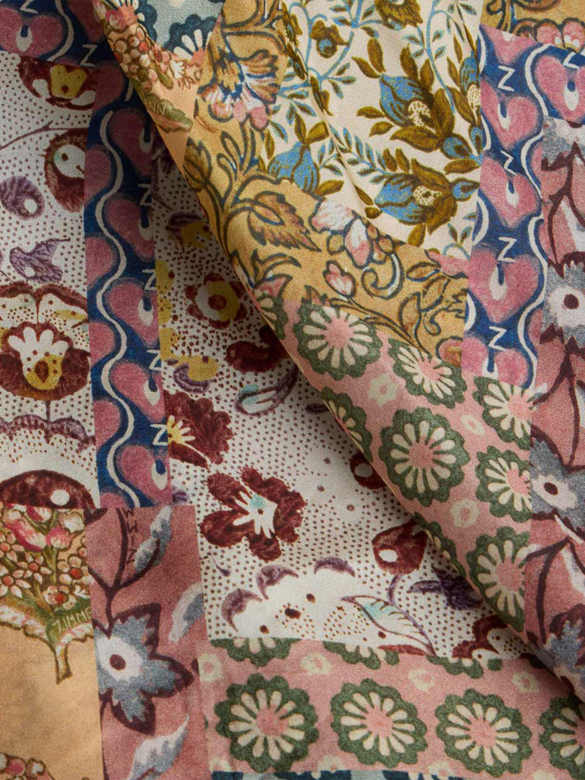 Zimmermann Seidenhose Fairlight Bias für Damen Blumen-Patchwork