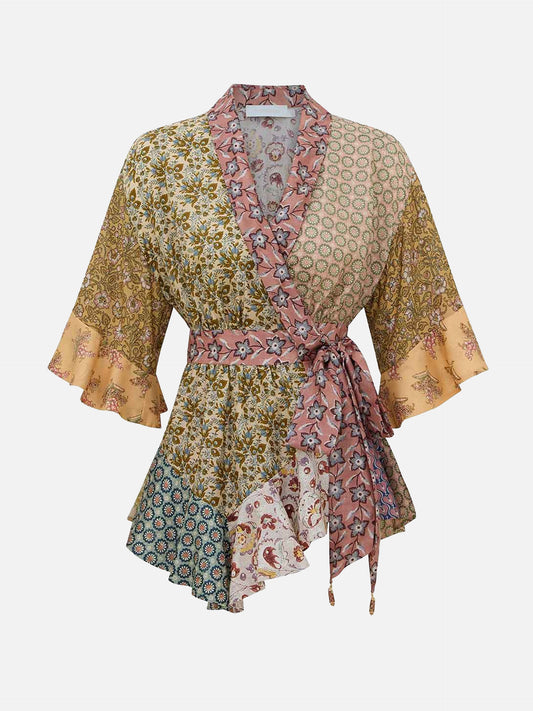 Zimmermann Wickelbluse Fairlight Scarf aus Seide für Damen Mehrfarbig
