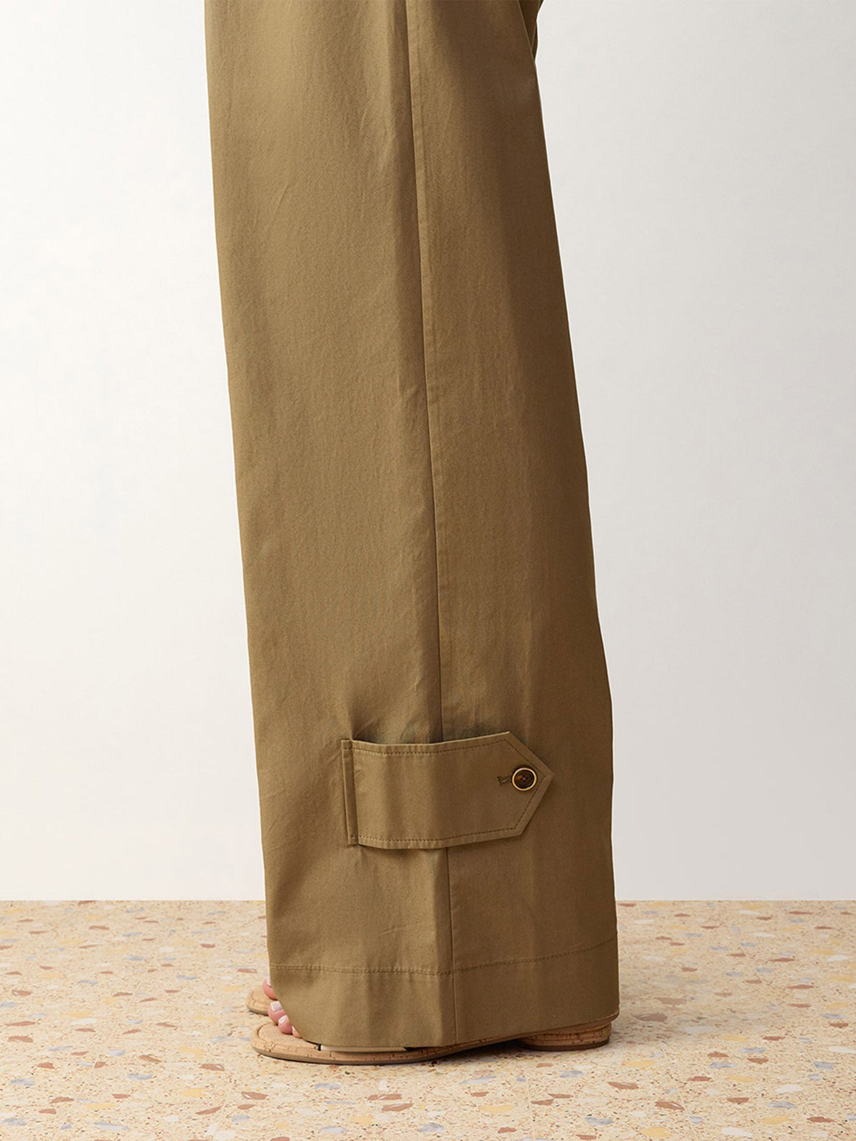 Zimmermann Hose Clash aus Popeline für Damen Khaki