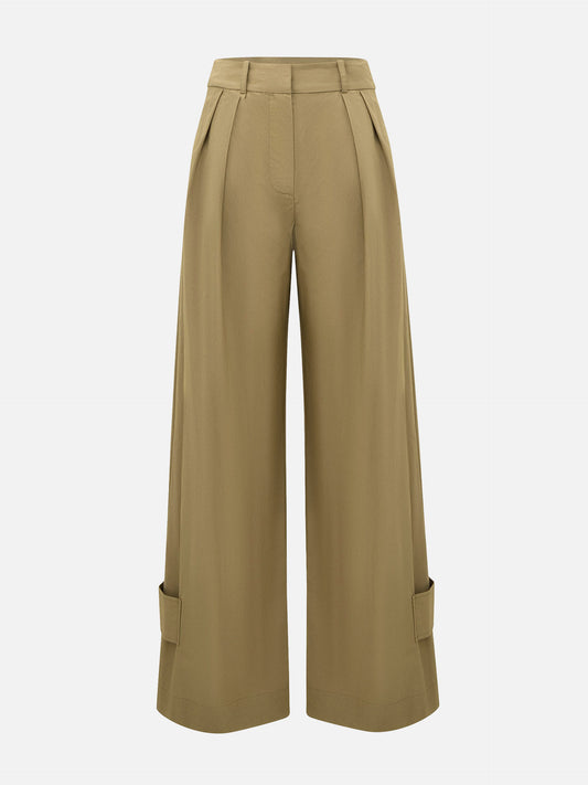 Zimmermann Hose Clash aus Popeline für Damen Khaki