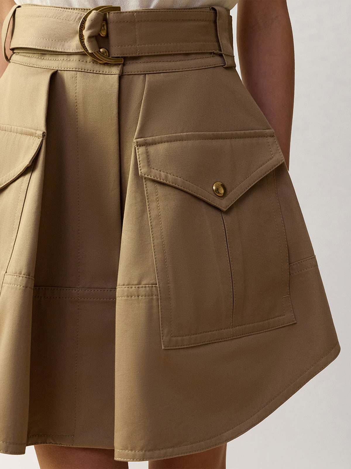 Zimmermann Utility-Minirock Clash Drill für Damen Khaki