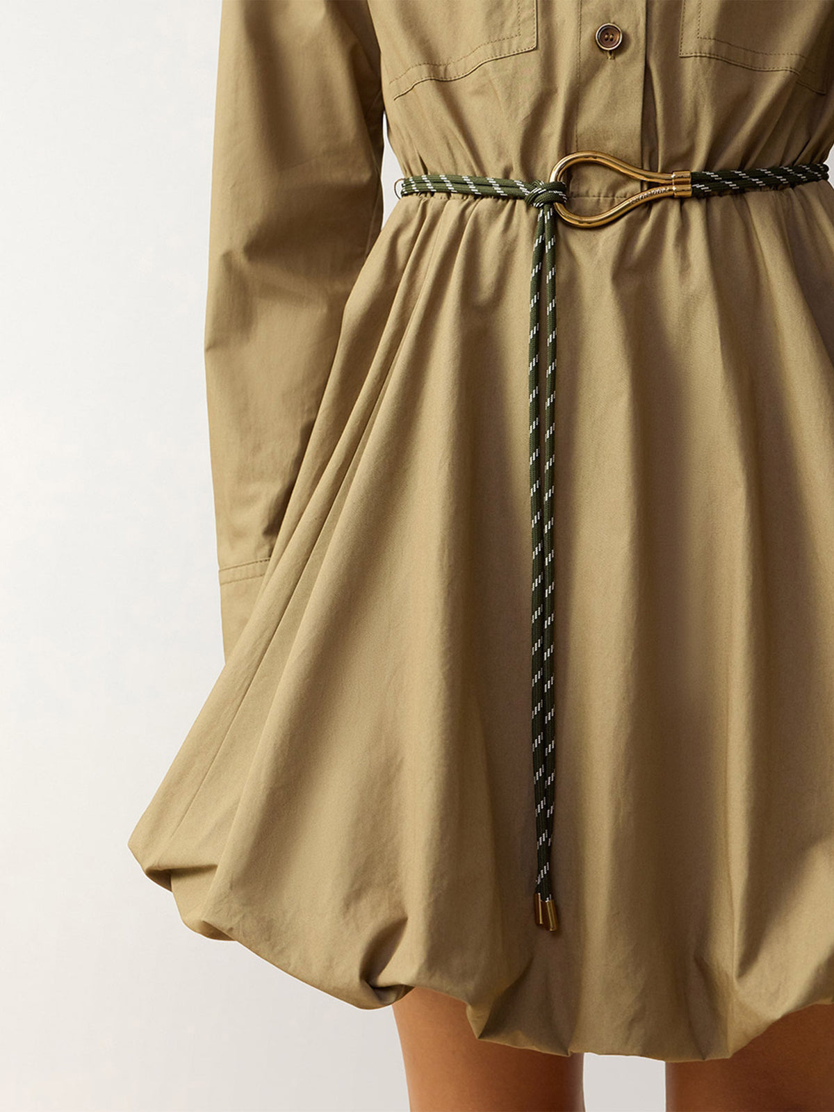 Zimmermann Hemdblusenkleid Clash aus Popeline für Damen Khaki