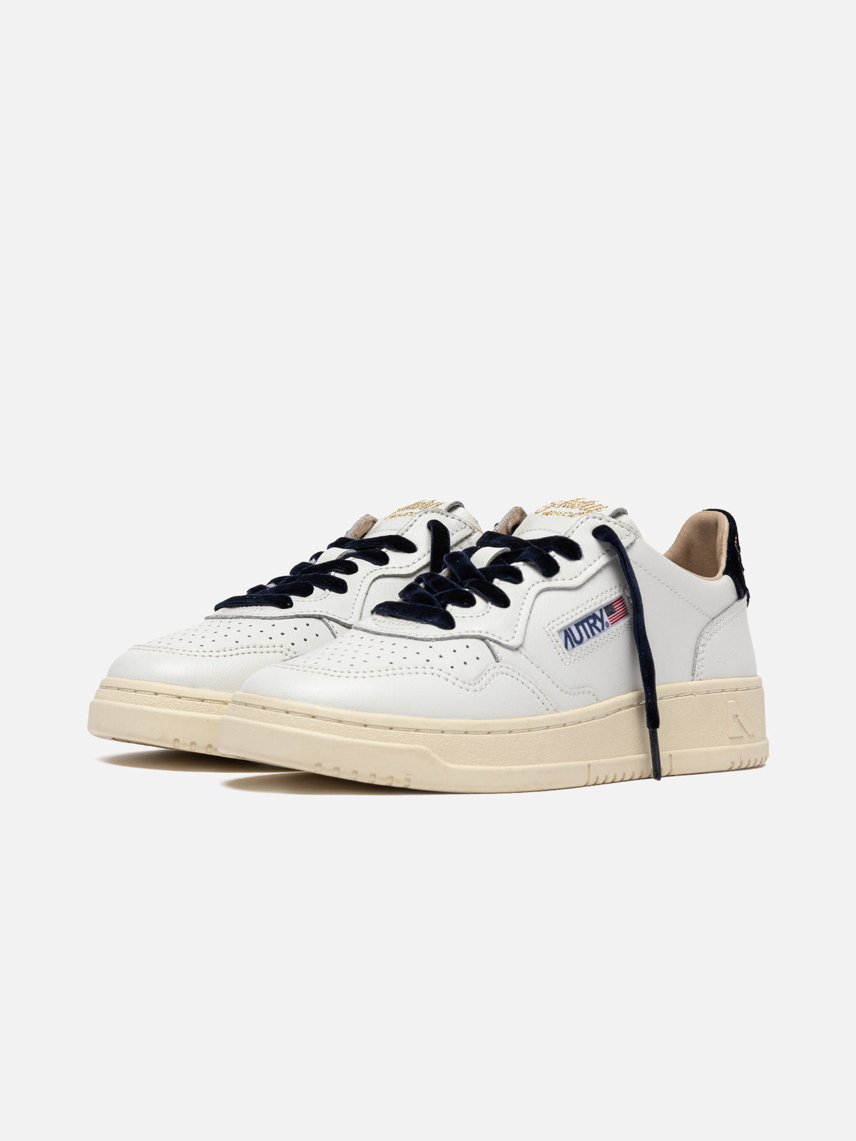 Autry Sneakers Medalist Low aus Leder für Damen Weiß/Dunkelblau