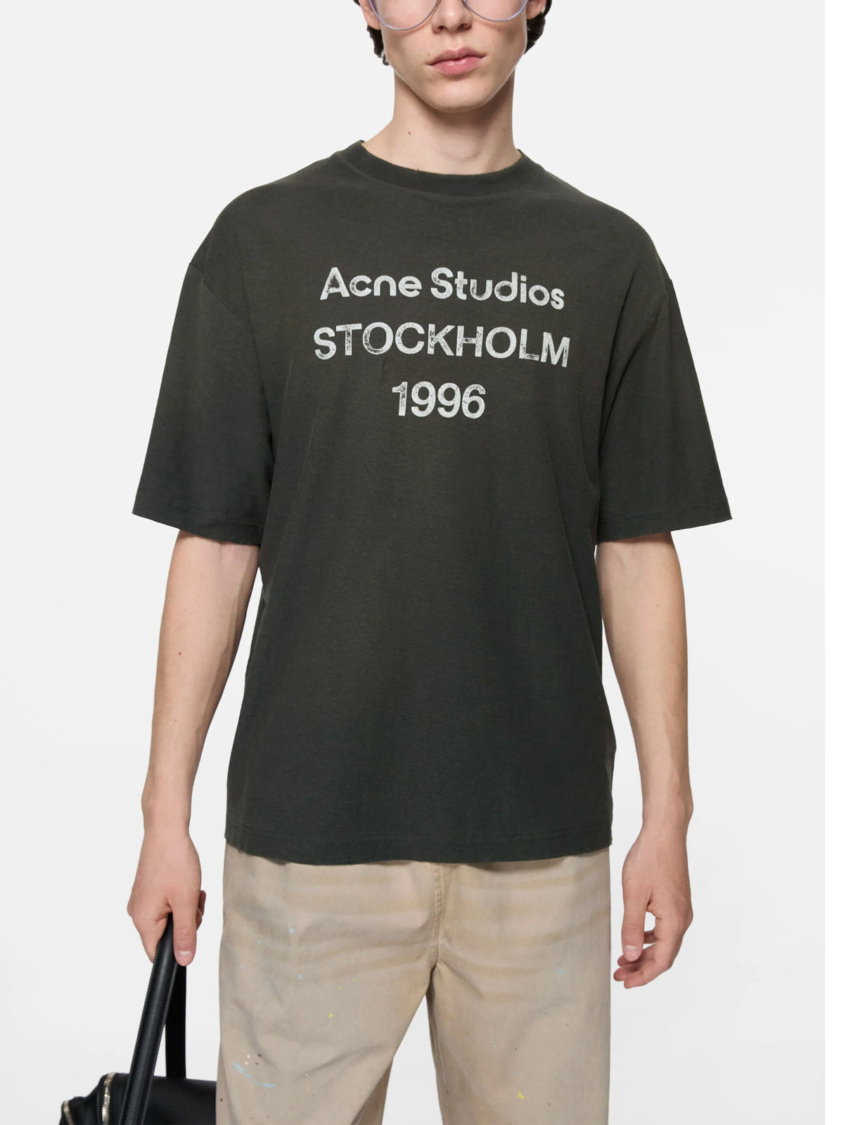 Acne Studios - 1996 Sprayed Logo T-Shirt aus Baumwolljersey Faded Black - Schwarz 3