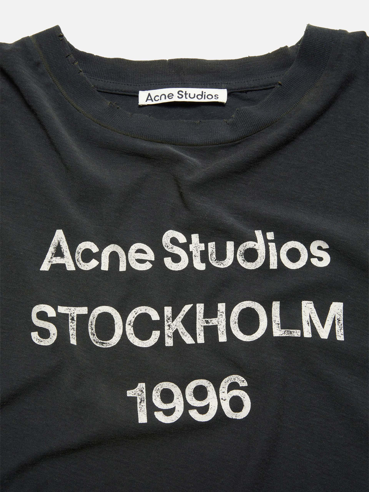 Acne Studios - 1996 Sprayed Logo T-Shirt aus Baumwolljersey Faded Black - Schwarz 2