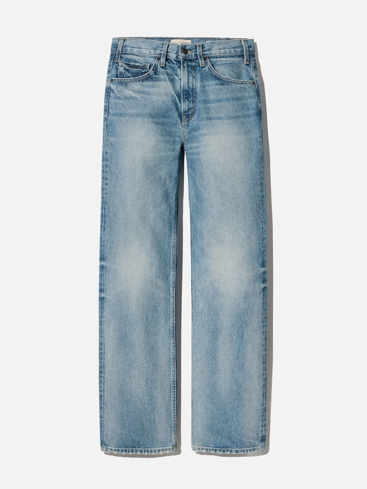 Nili lotan Straight Jeans Mitchell für Damen Hellblau