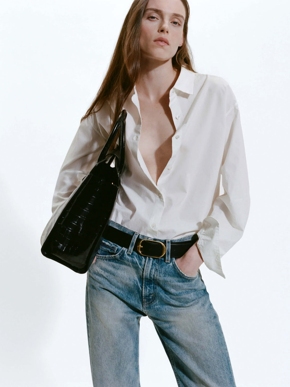 Nili lotan Straight Jeans Mitchell für Damen Hellblau