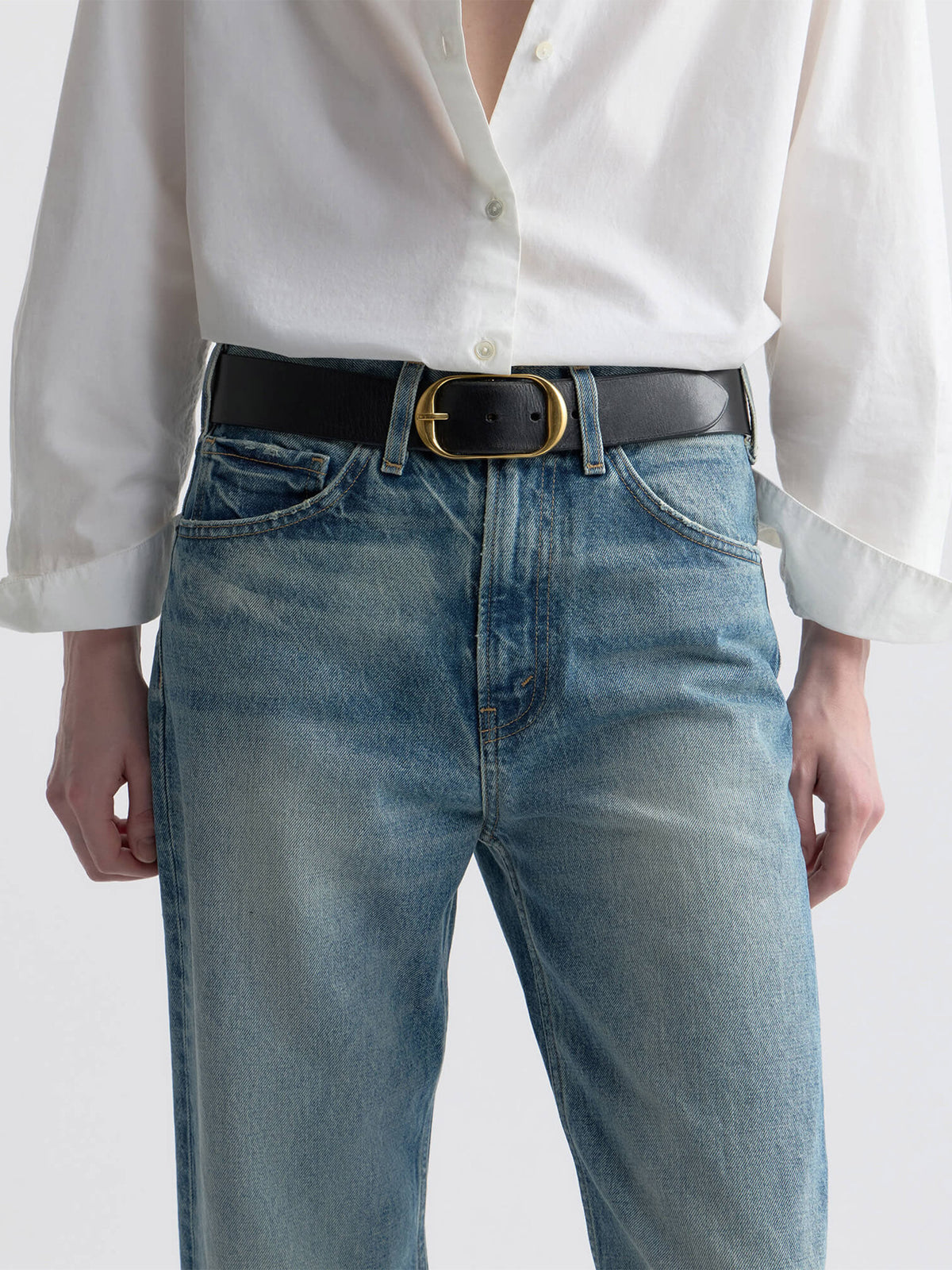 Nili lotan Straight Jeans Mitchell für Damen Hellblau