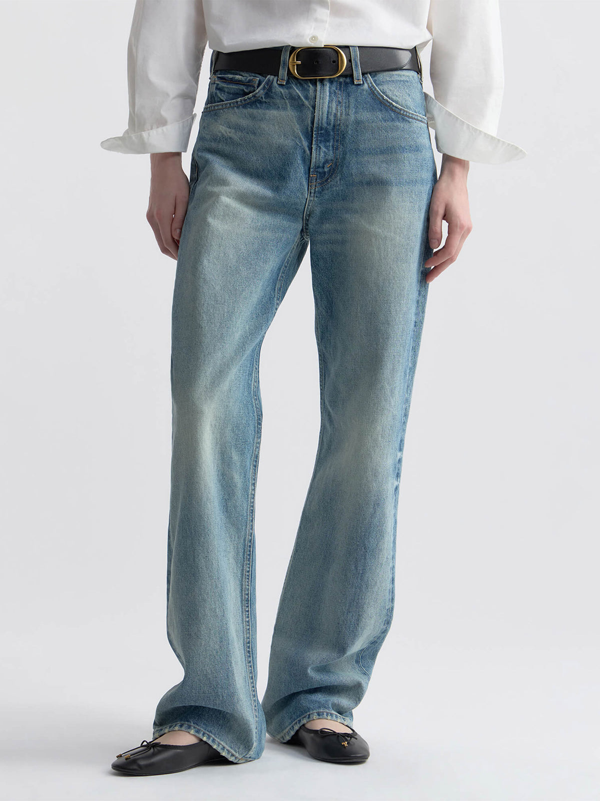 Nili lotan Straight Jeans Mitchell für Damen Hellblau