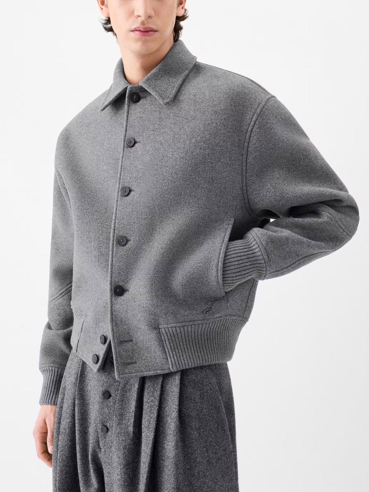 Jacquemus Woll-Bomberjacke Feltro für Herren Grau