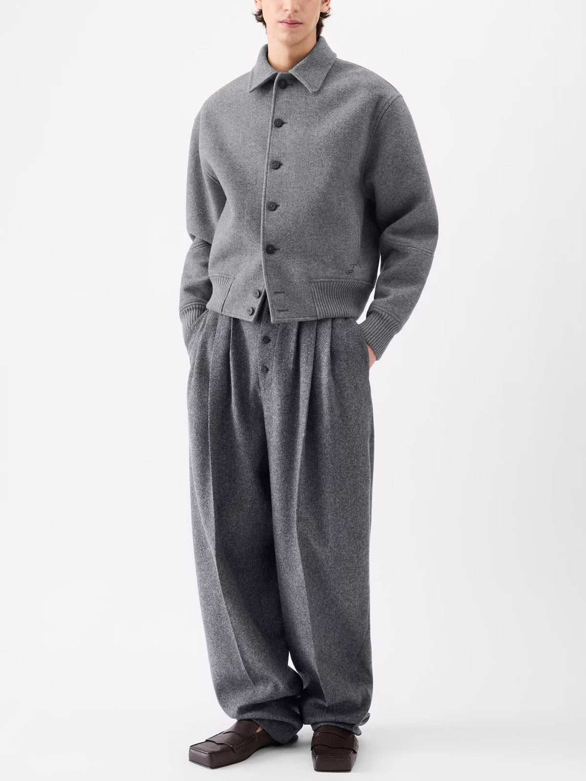 Jacquemus Woll-Bomberjacke Feltro für Herren Grau