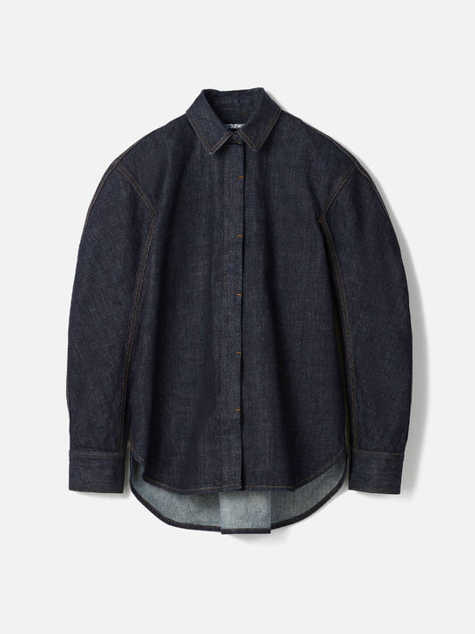 Jacquemus Oversized-Jeanshemd Citta für Damen Dunkelblau