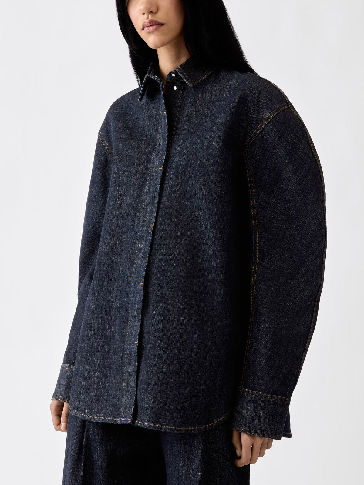 Jacquemus Oversized-Jeanshemd Citta für Damen Dunkelblau