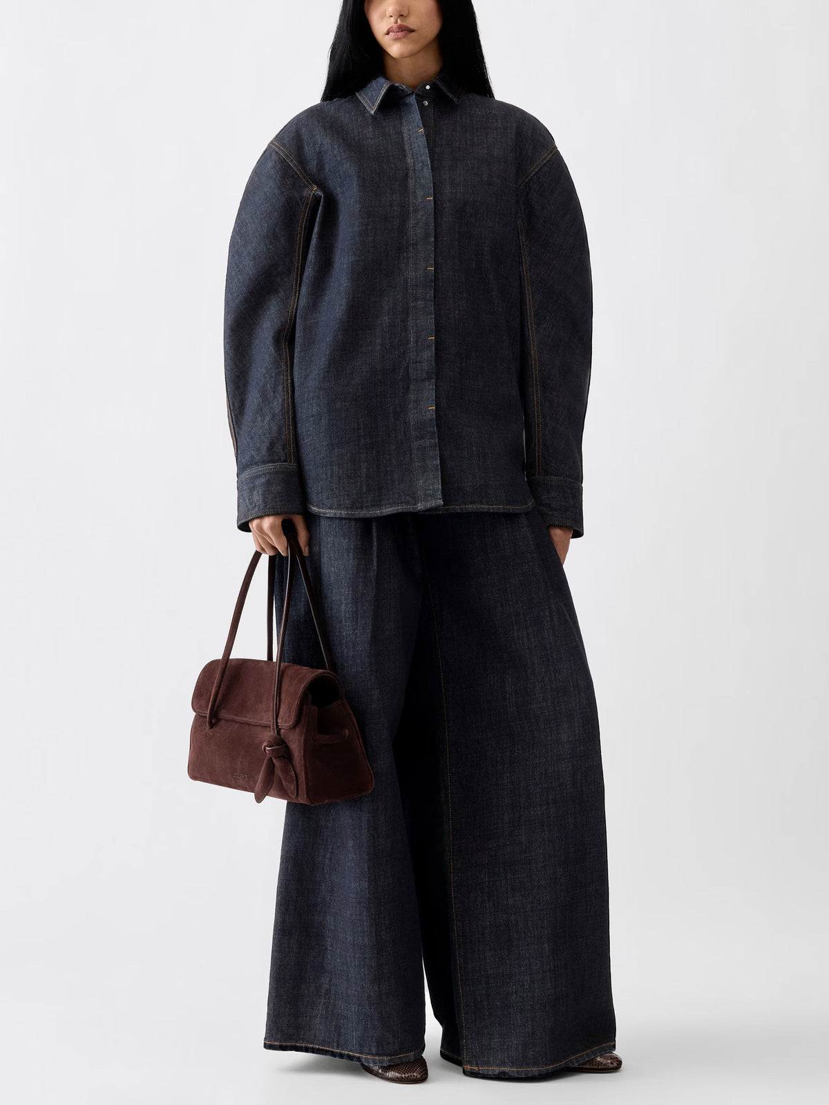 Jacquemus Oversized-Jeanshemd Citta für Damen Dunkelblau
