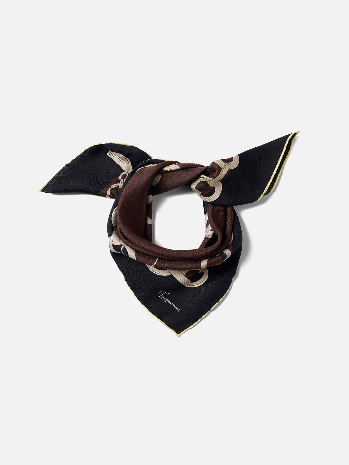 Jacquemus Seidentuch Le Foulard Pampille Braun
