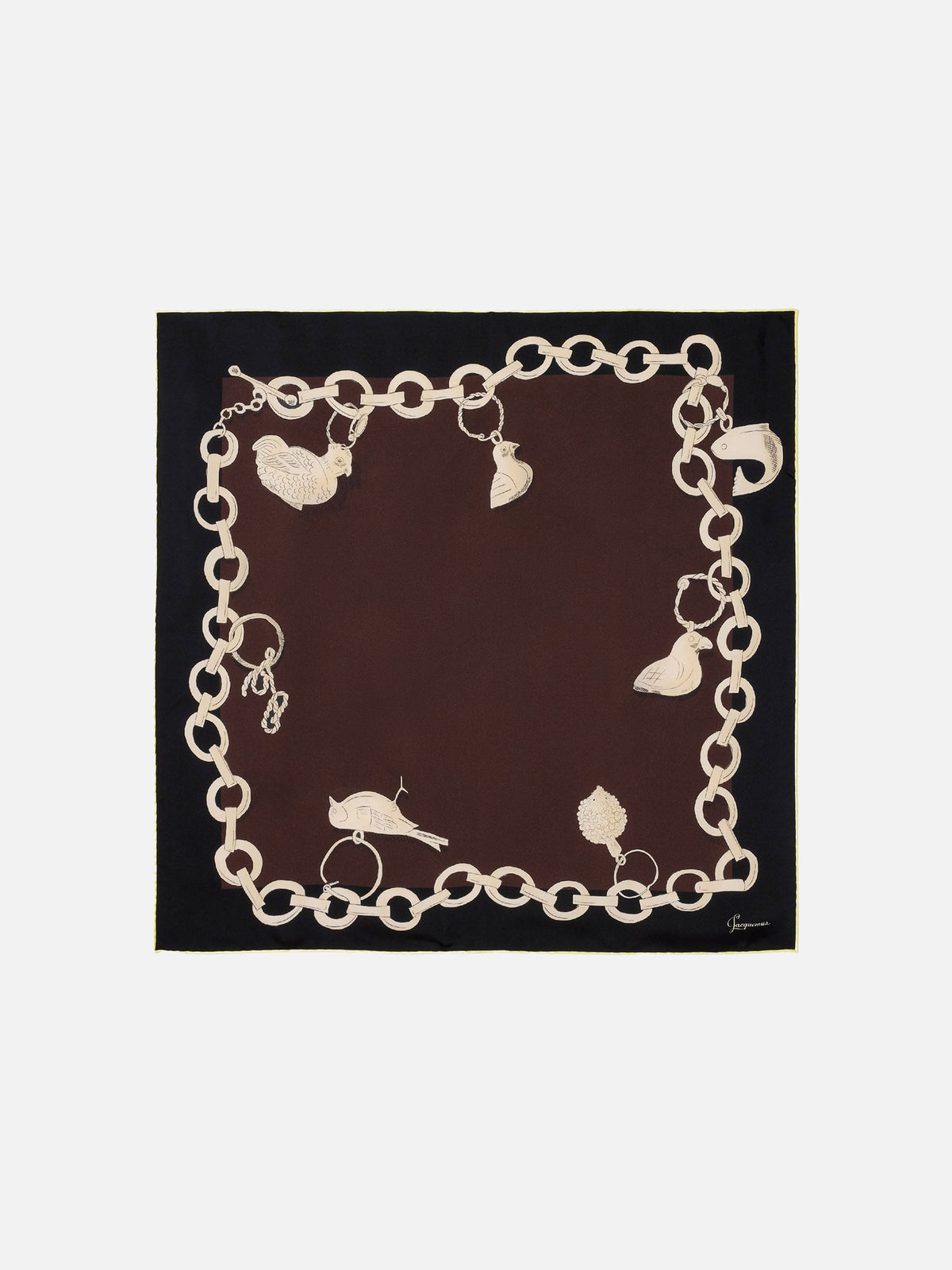 Jacquemus Seidentuch Le Foulard Pampille Braun