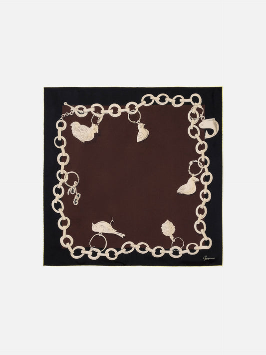 Jacquemus Seidentuch Le Foulard Pampille Braun