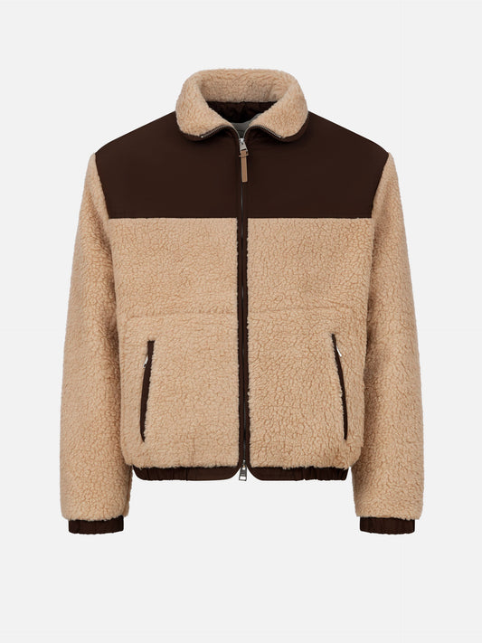 Ami paris Fleecejacke aus Wollmischung für Herren Beige/Braun