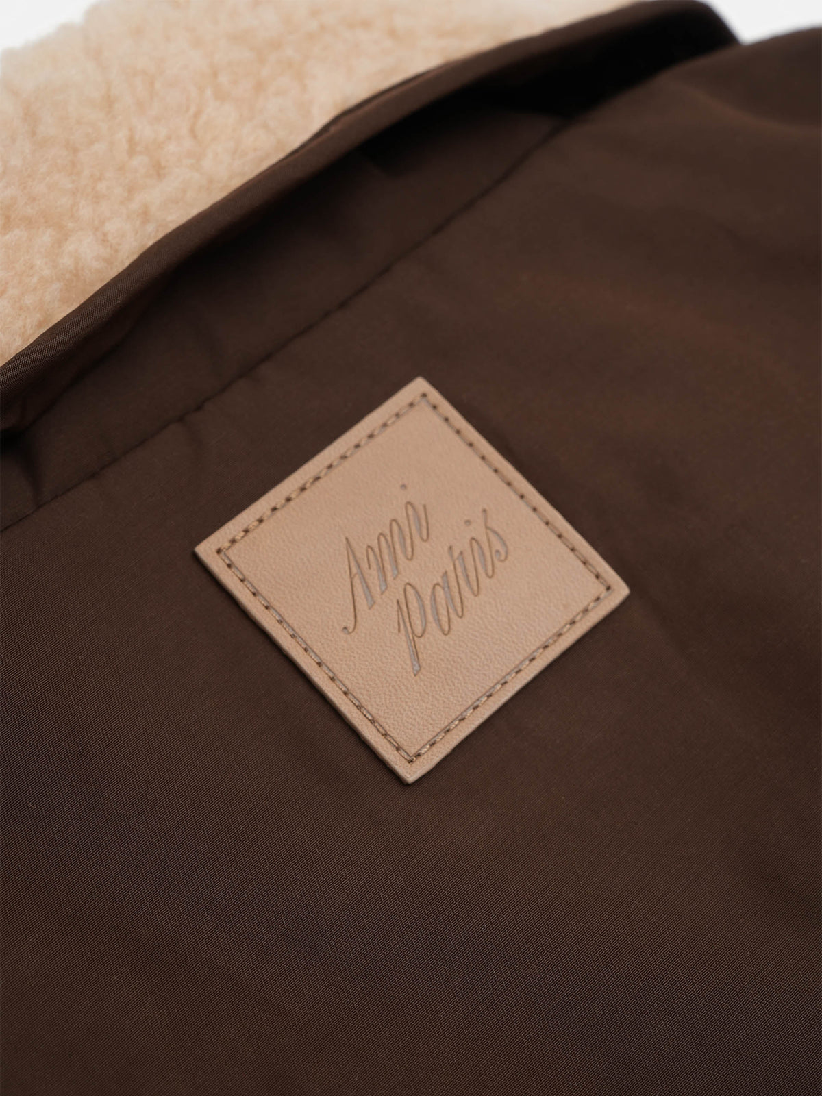 Ami paris Fleecejacke aus Wollmischung für Herren Beige/Braun