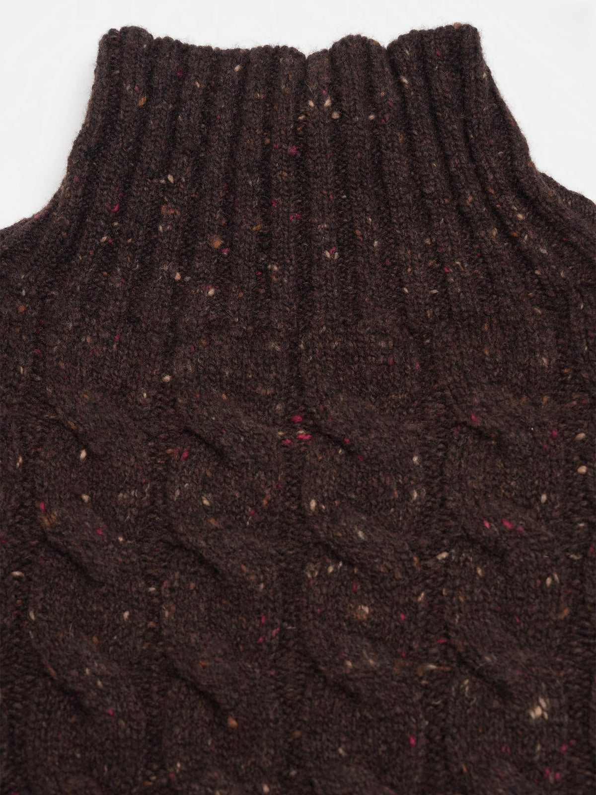 Max mara Rollkragenpullover mit Zopfmuster für Damen Dunkelbraun
