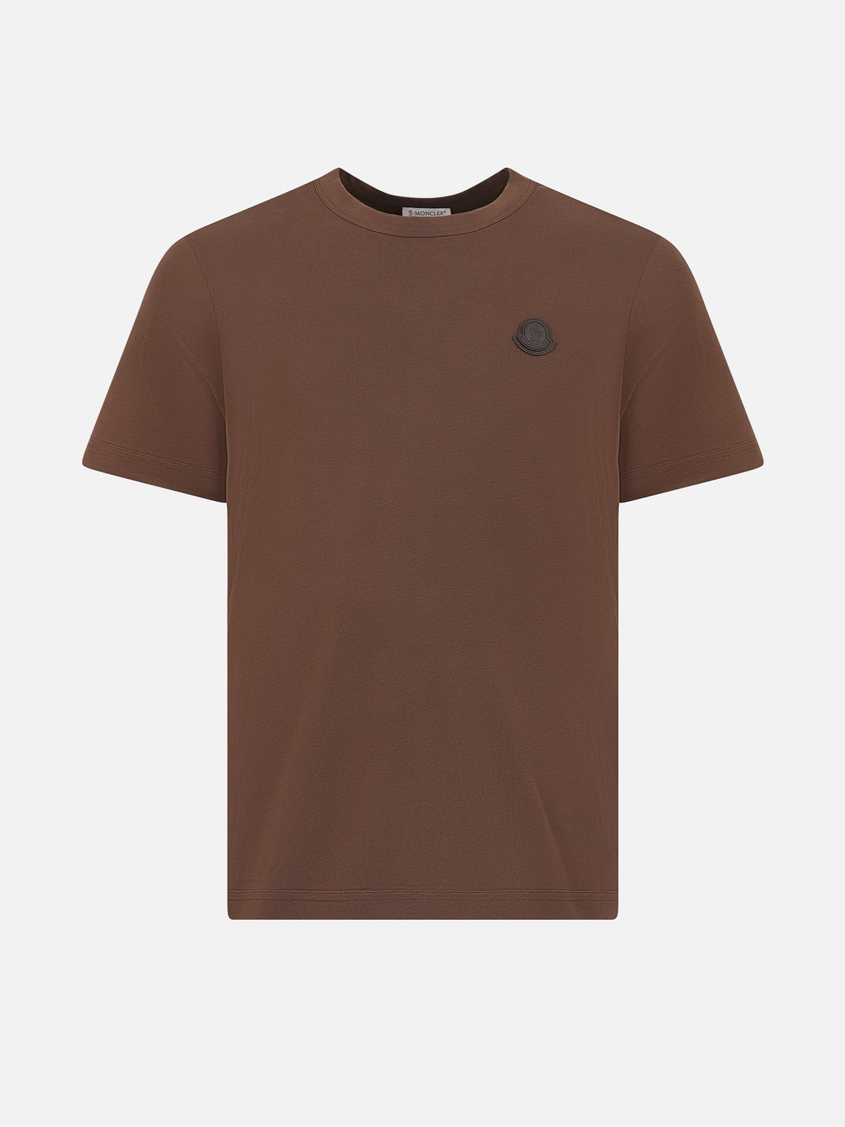 Moncler T-Shirt mit Leder-Logo für Herren Braun
