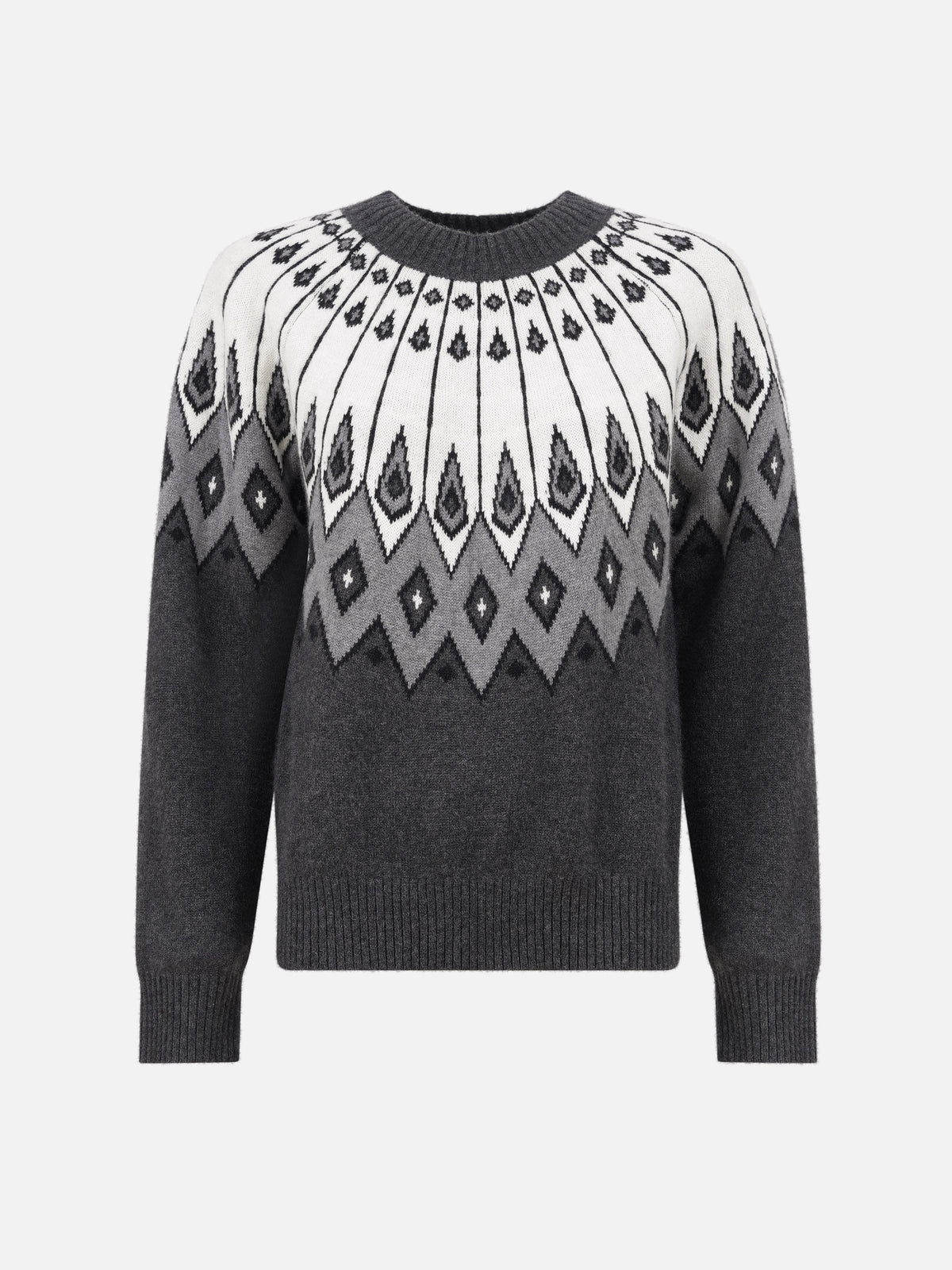 Loulou de saison Pullover Hans aus Kaschmir für Damen Grau/Weiß