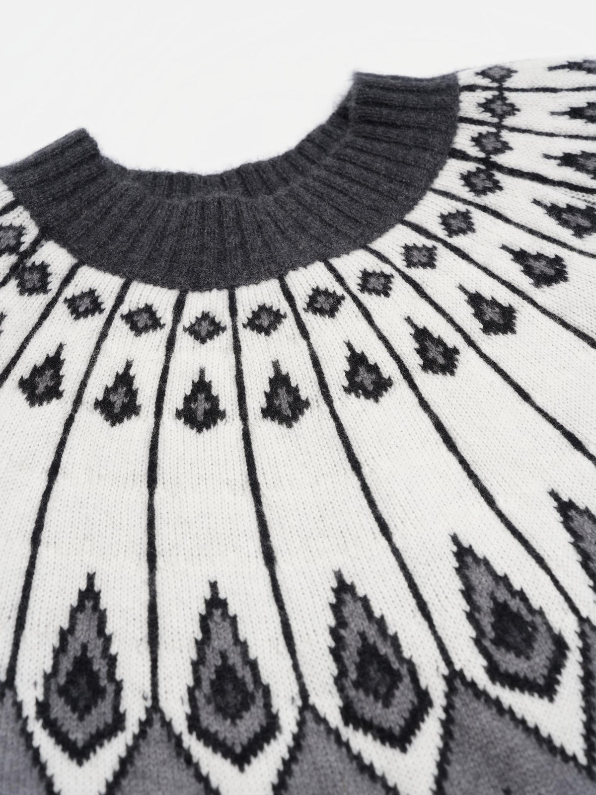 Loulou de saison Pullover Hans aus Kaschmir für Damen Grau/Weiß