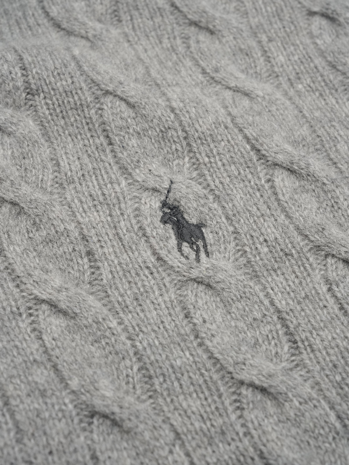 Polo Ralph Lauren – Quarter-Zip-Pullover mit Zopfmuster für Herren Grau Heather - Grey Heather
