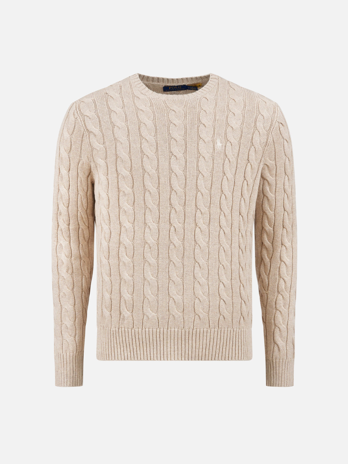 Polo ralph lauren Baumwoll-Pullover mit Zopfmuster für Herren Hellbeige