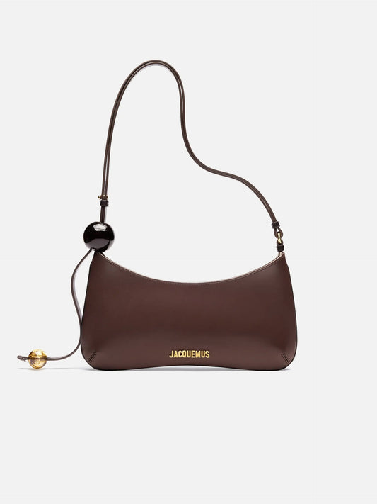 JACQUEMUS - Schultertasche Bisou Perle aus Leder Braun - Brown