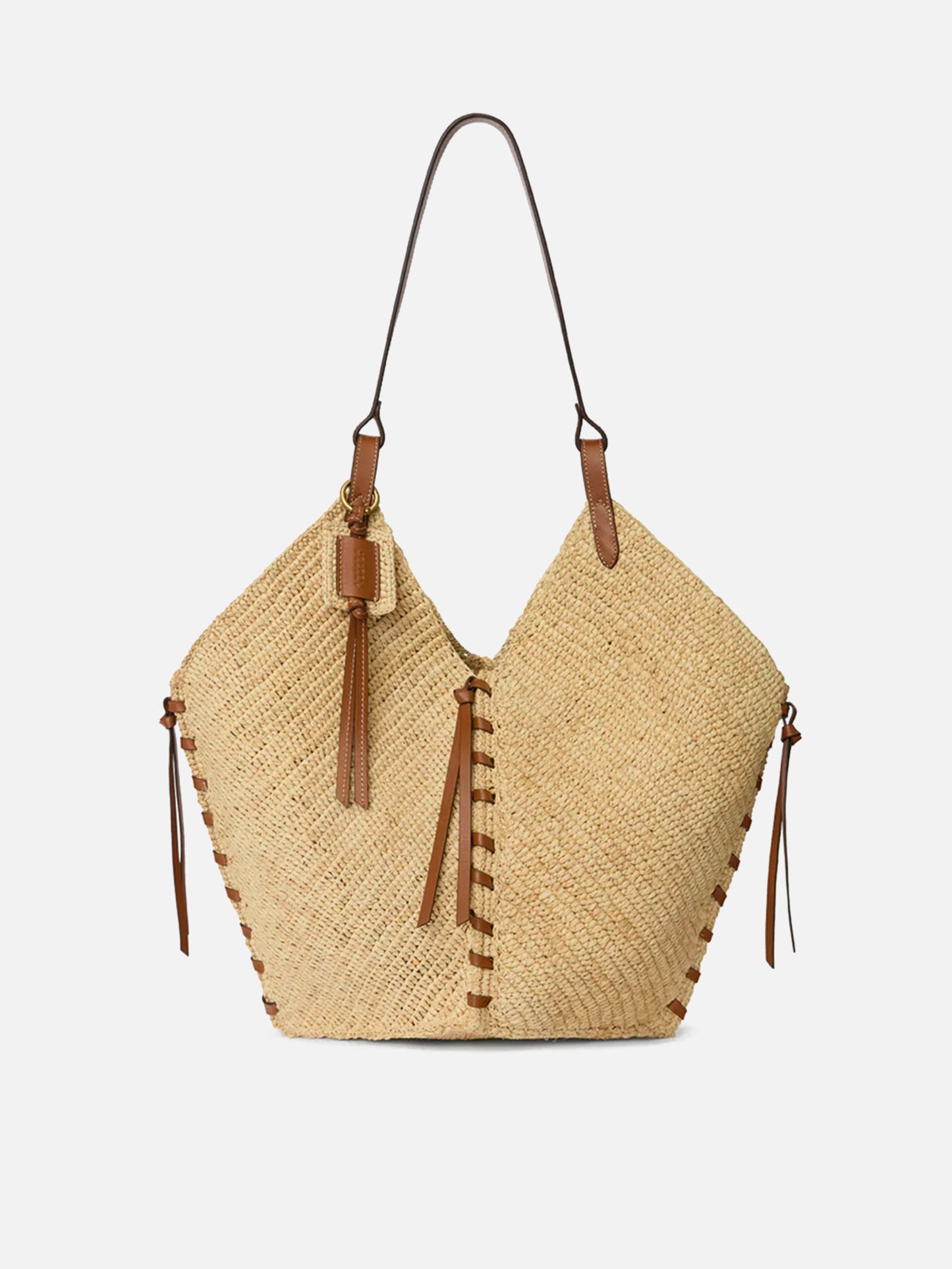 Isabel Marant – Tote Bag Tampa aus Raffia Cognac / Natur