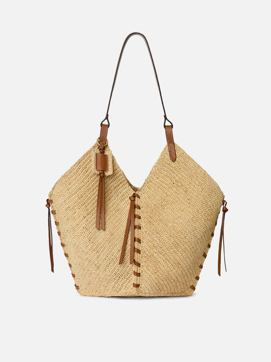 Isabel Marant – Tote Bag Tampa aus Raffia Cognac / Natur