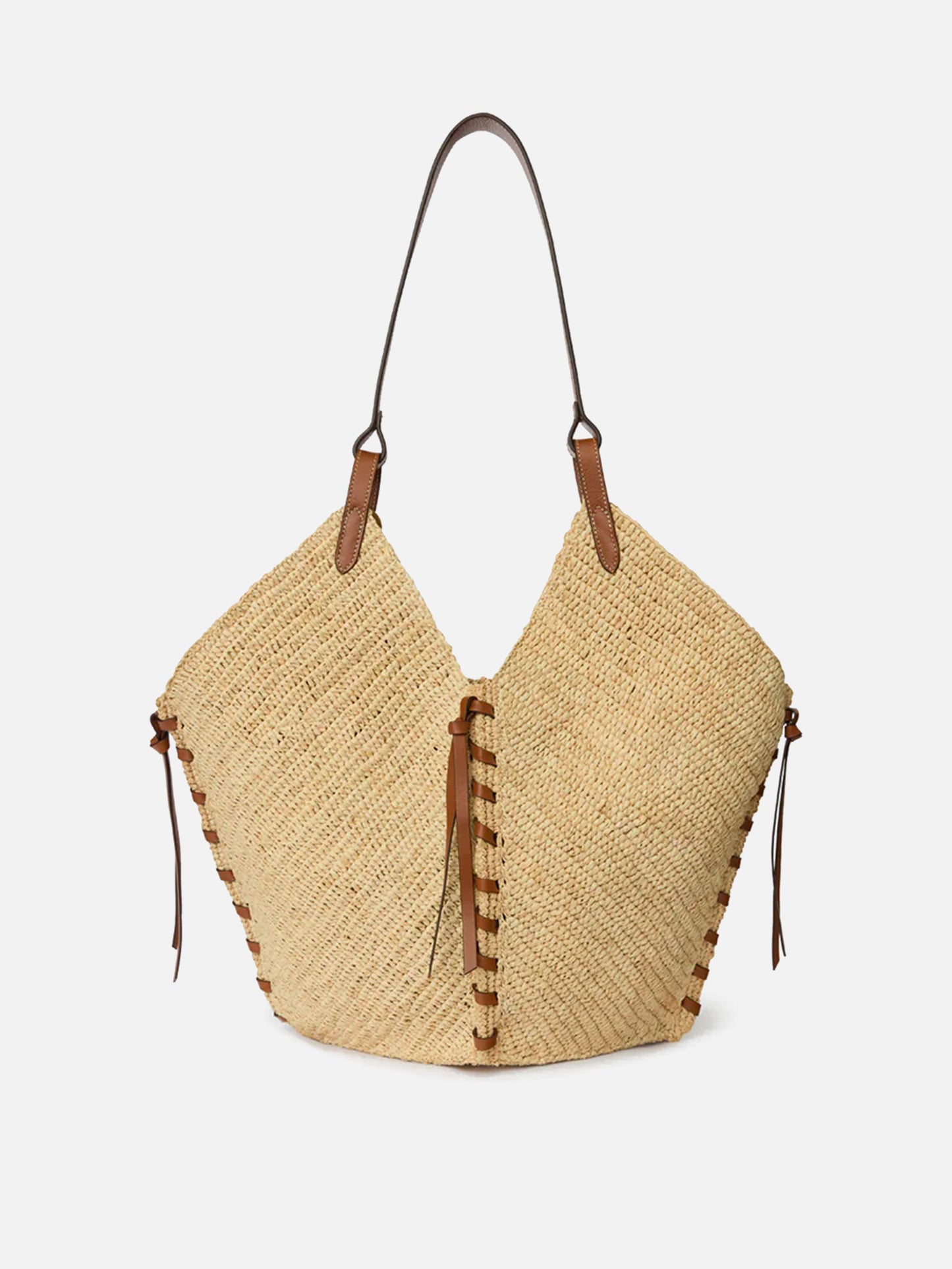 Isabel Marant – Tote Bag Tampa aus Raffia Cognac / Natur