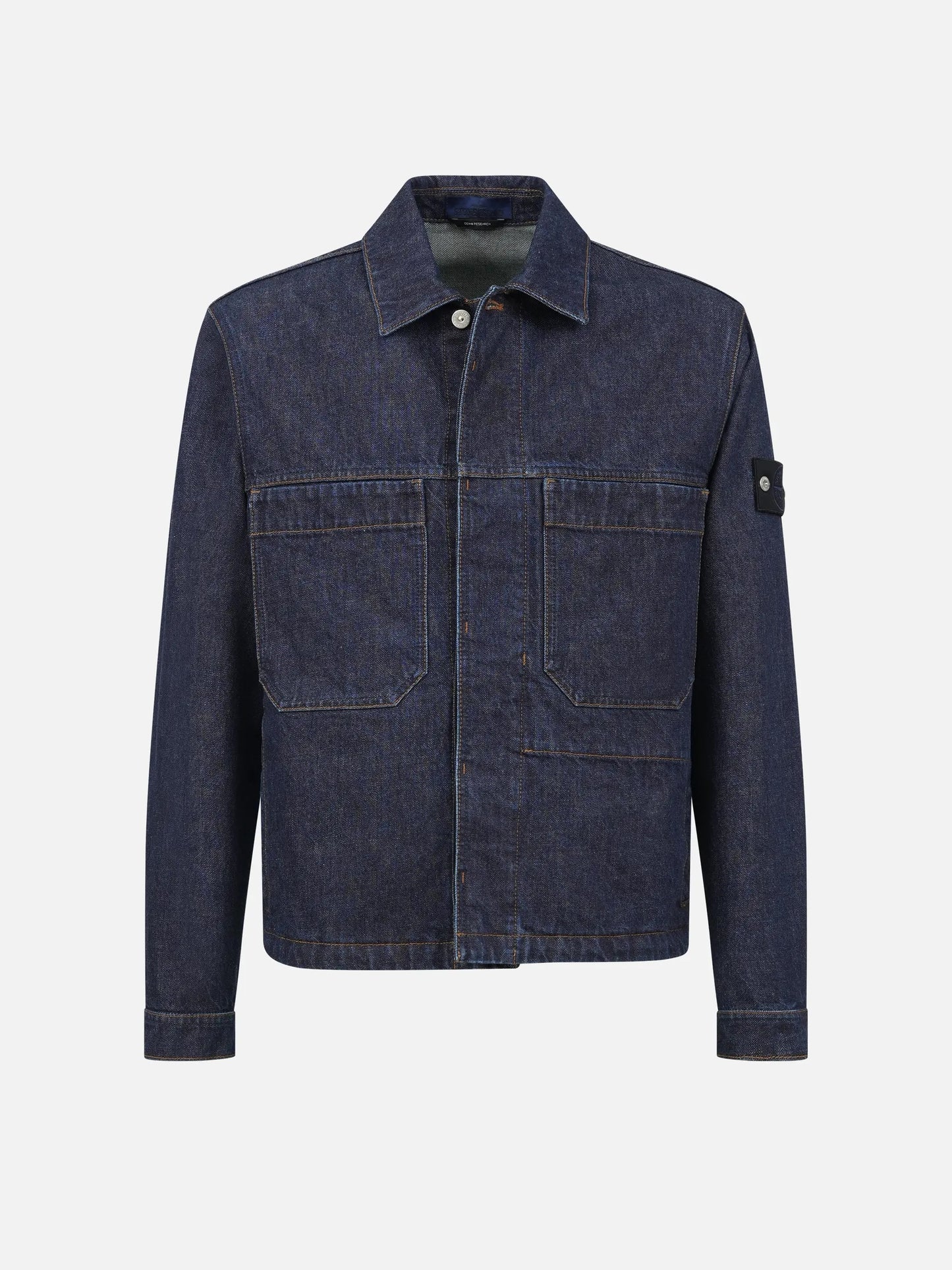 STONE ISLAND - Hemdjacke aus Rinse-Denim für Herren Dunkelblau - Blue Rinse