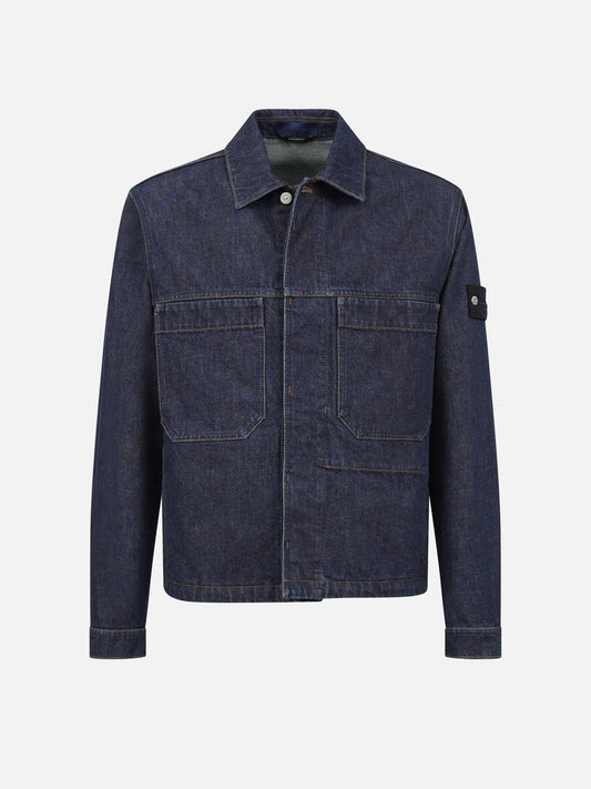 STONE ISLAND - Hemdjacke aus Rinse-Denim für Herren Dunkelblau - Blue Rinse