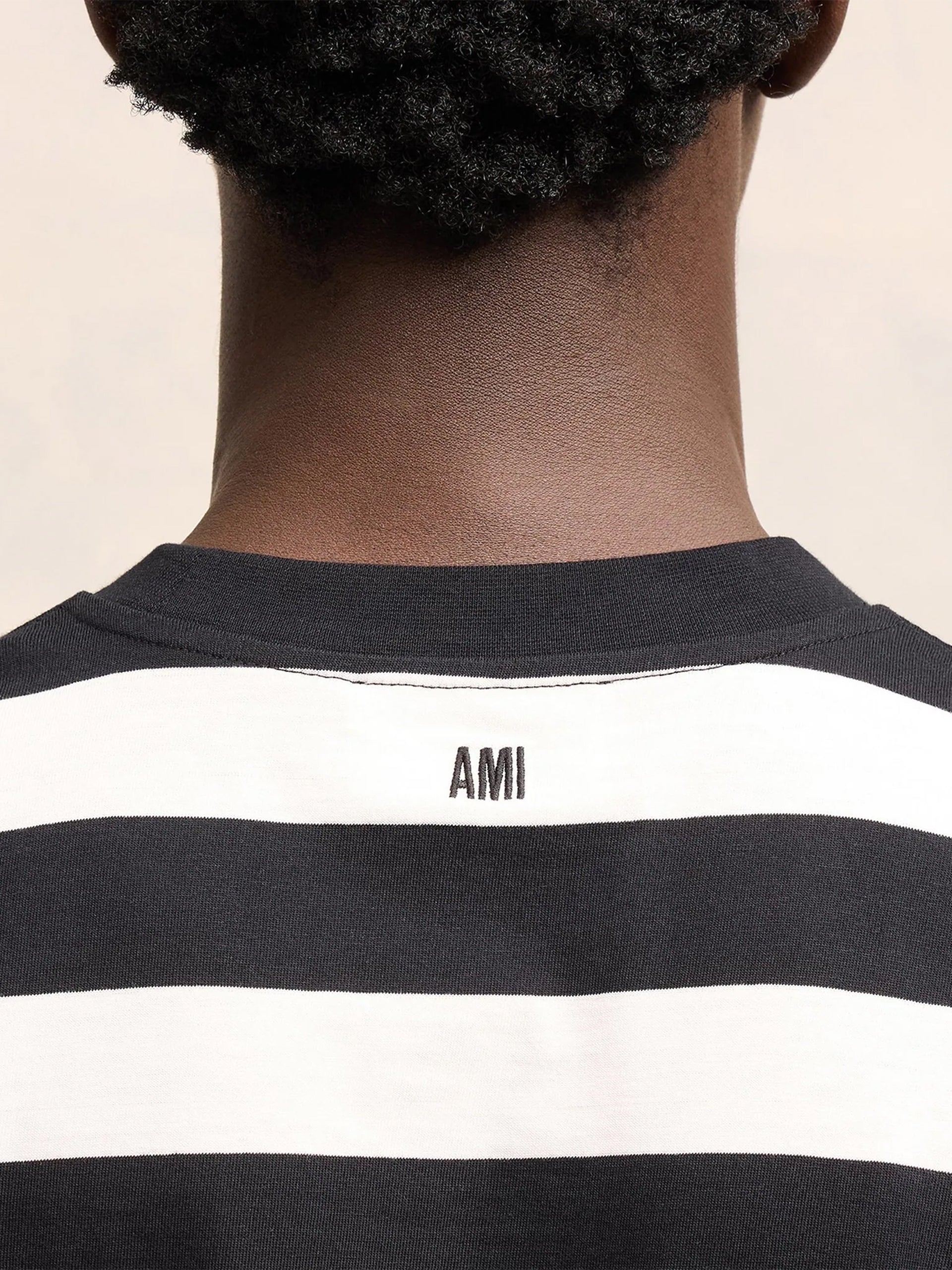 AMI PARIS - Gestreiftes Ami De Coeur T-Shirt