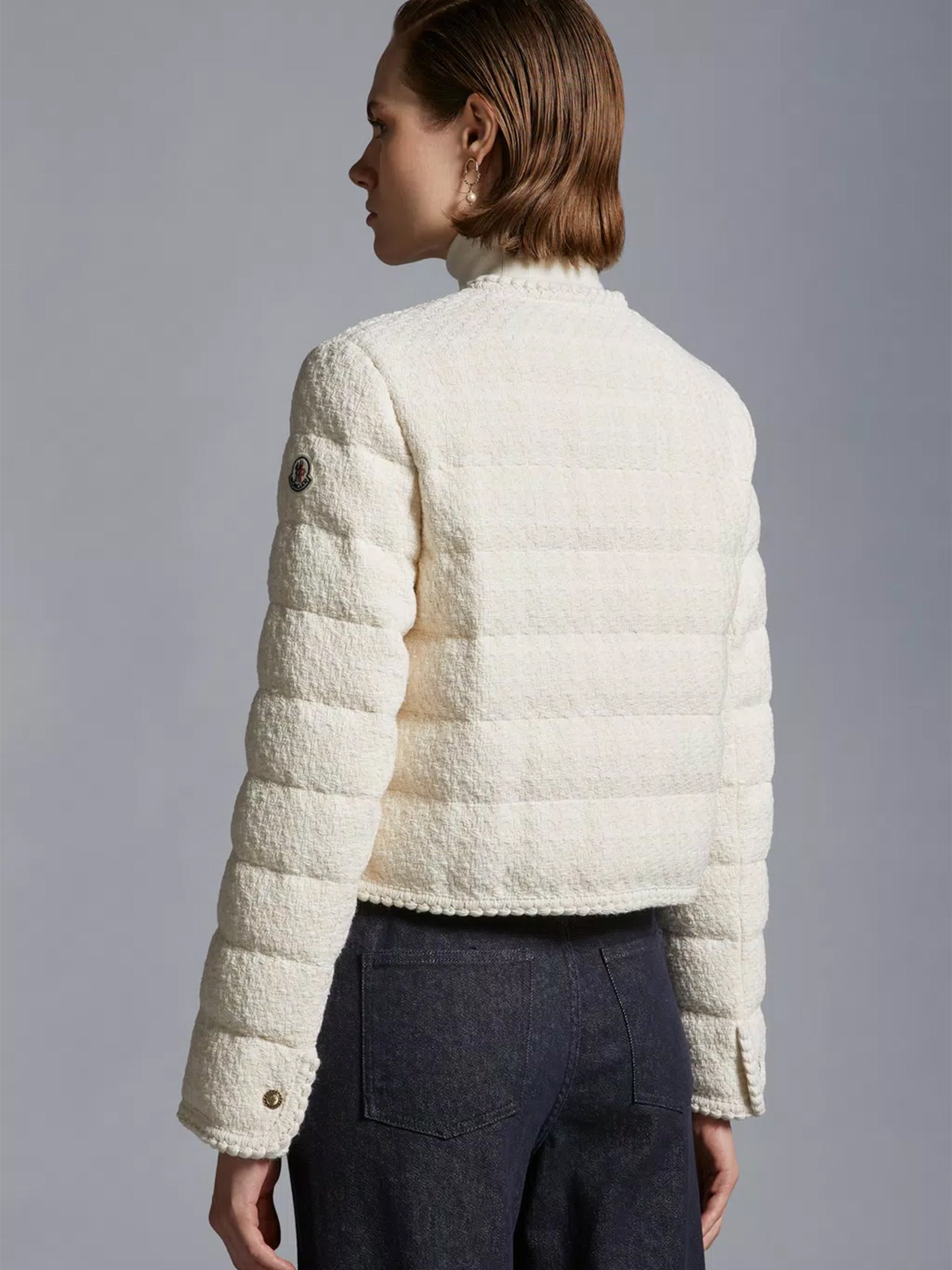 MONCLER - Eliadi Daunenjacke aus Tweed Off-White