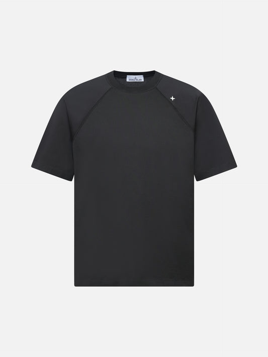 STONE ISLAND - Oversized T-Shirt Stellina mit Logo Schwarz – Black