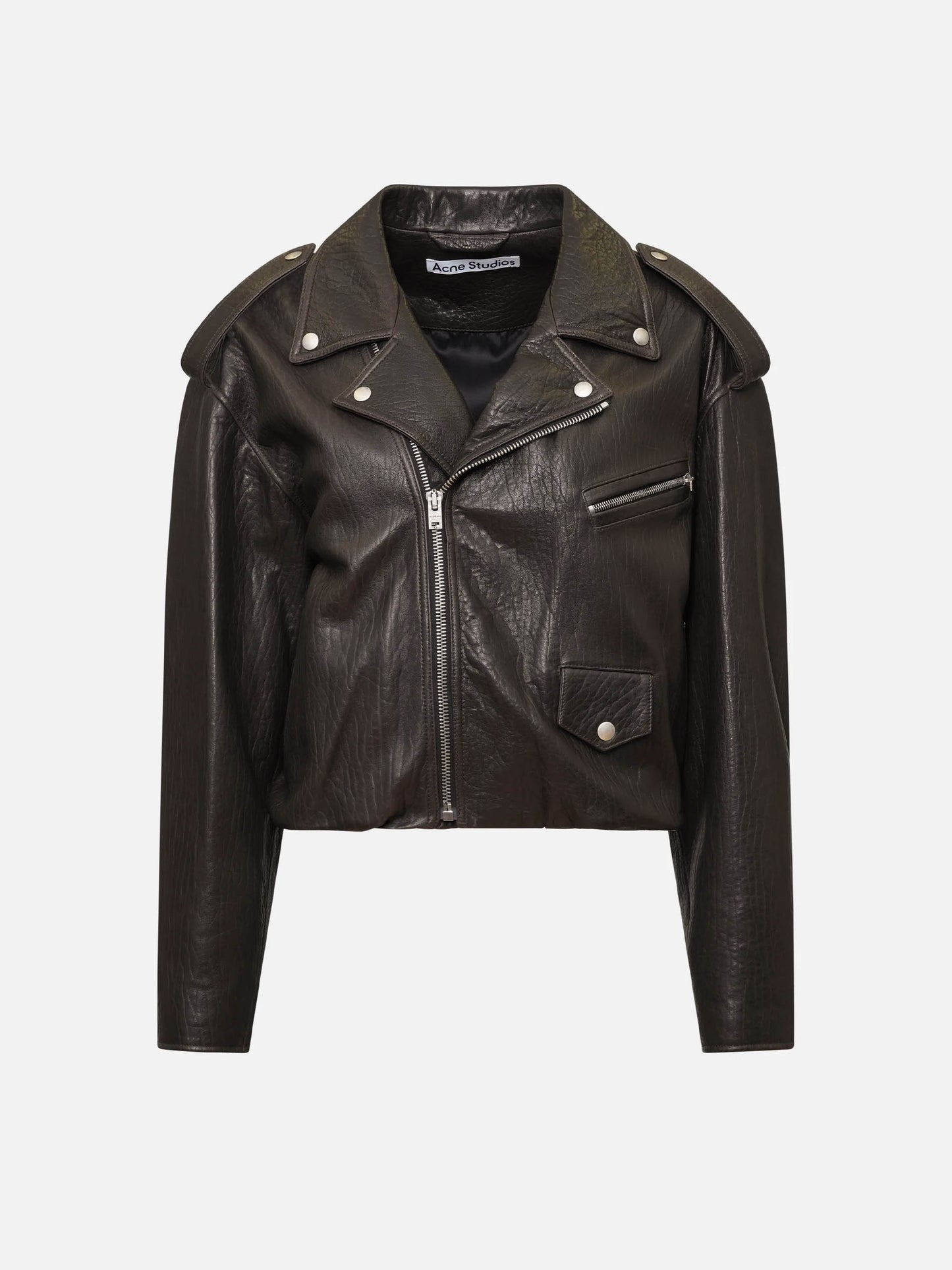 ACNE STUDIOS - Biker-Lederjacke für Damen in Braun - Brown