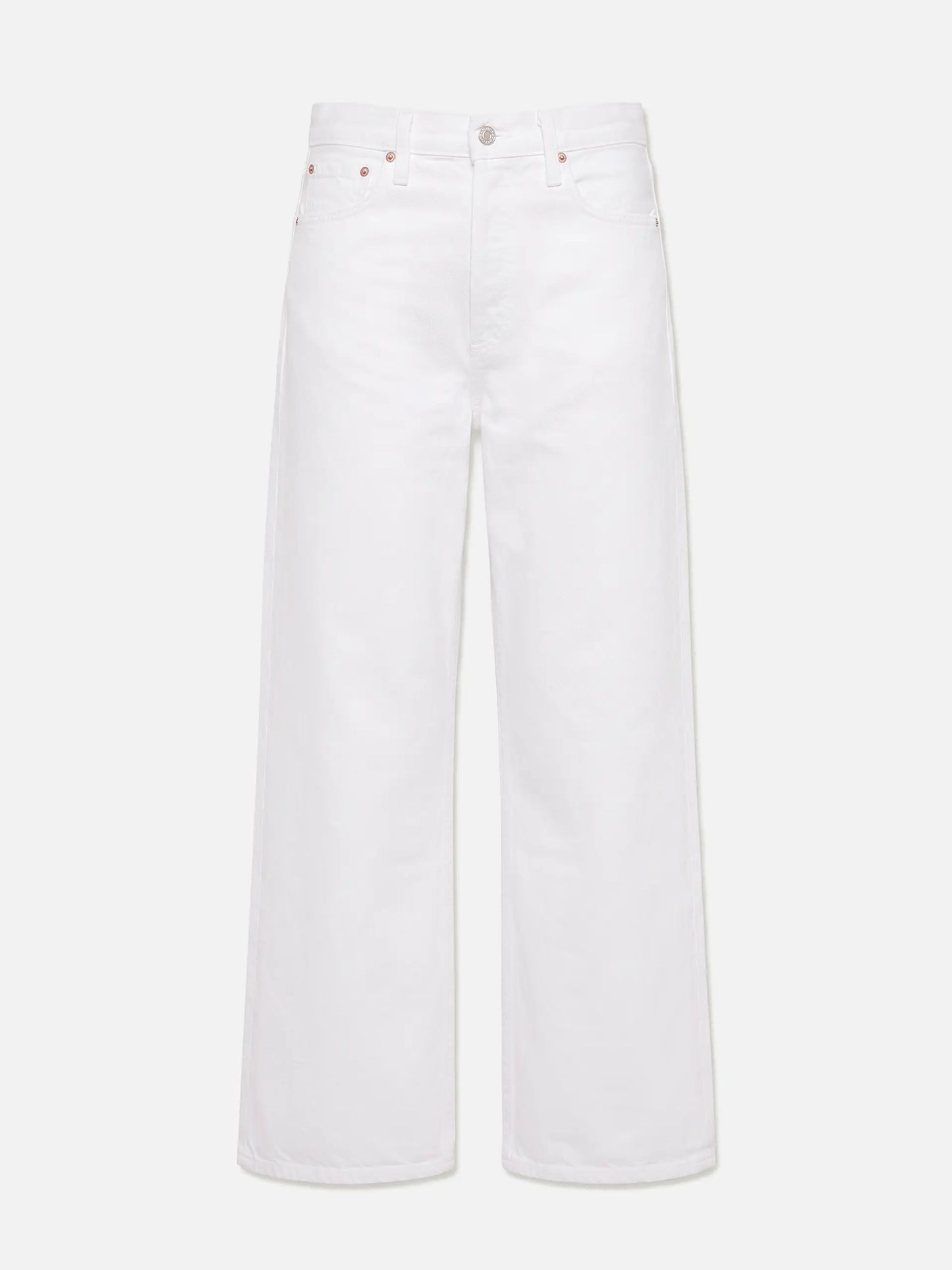AGOLDE - Low Slung Baggy Jeans mit geradem Bein Weiß - Milkshake White