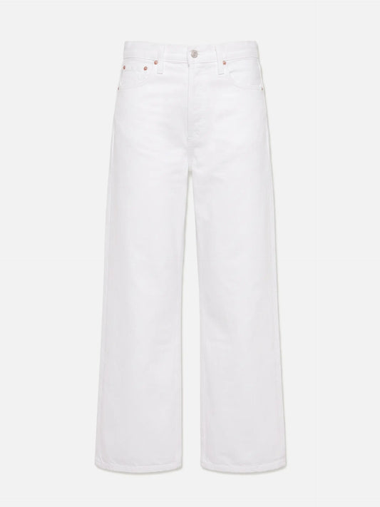 AGOLDE - Low Slung Baggy Jeans mit geradem Bein Weiß - Milkshake White