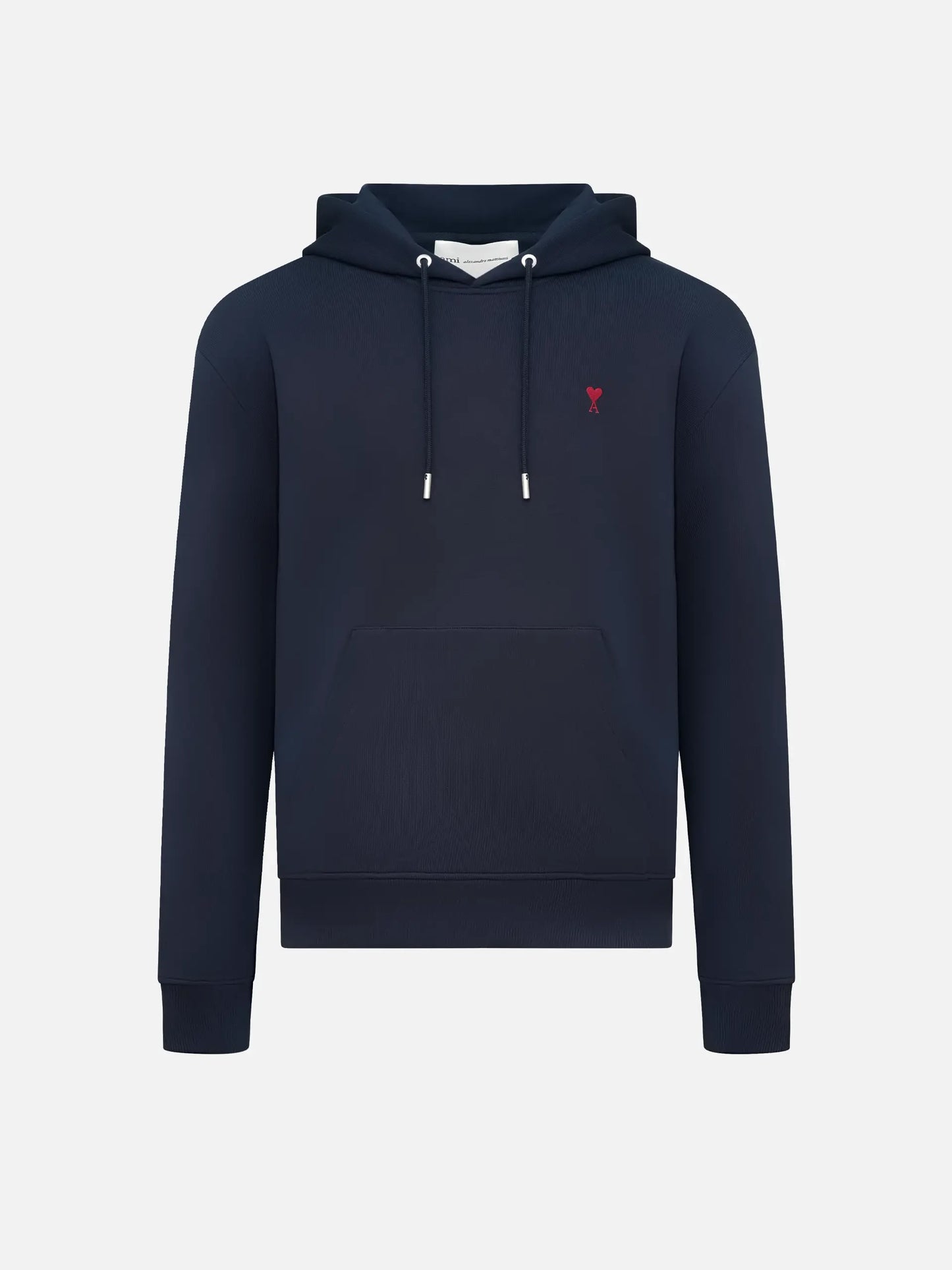 AMI PARIS - Hoodie mit rotem Ami De Coeur Logo Navy