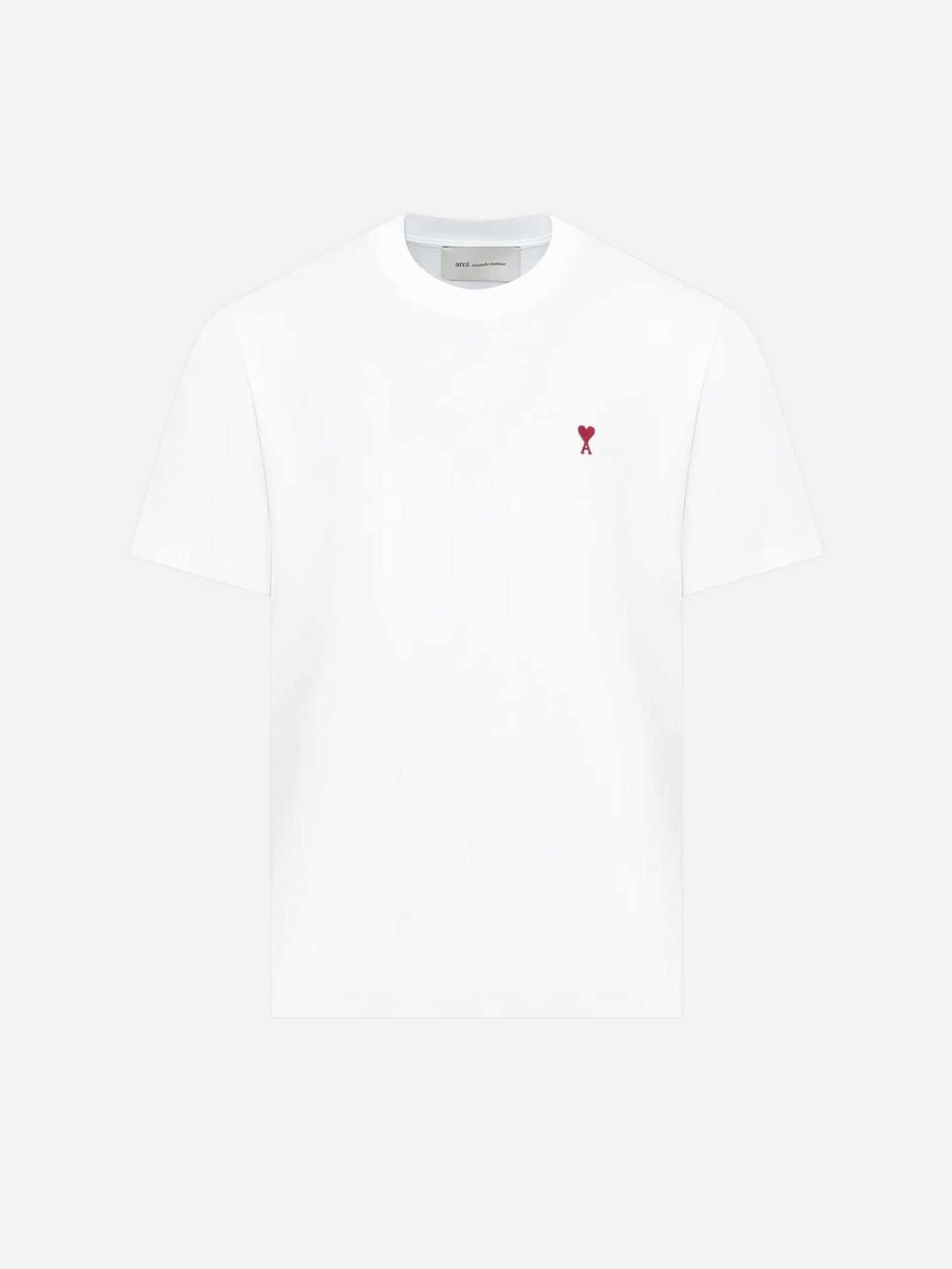 AMI PARIS - Basic T-Shirt mit rotem Ami De Coeur Logo Weiß - White