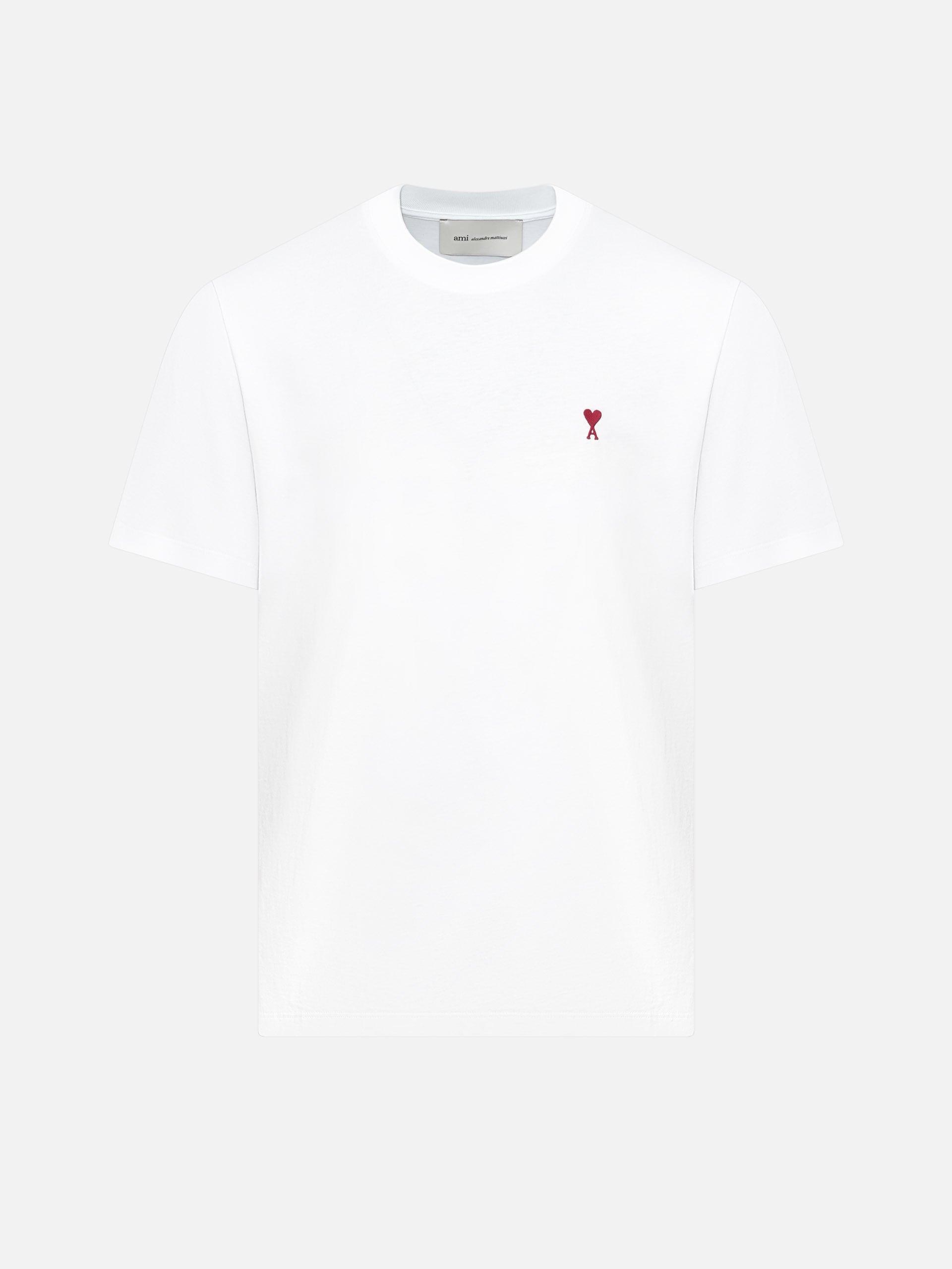 Ami Paris – T-Shirt mit rotem Ami De Coeur Logo Weiß - White