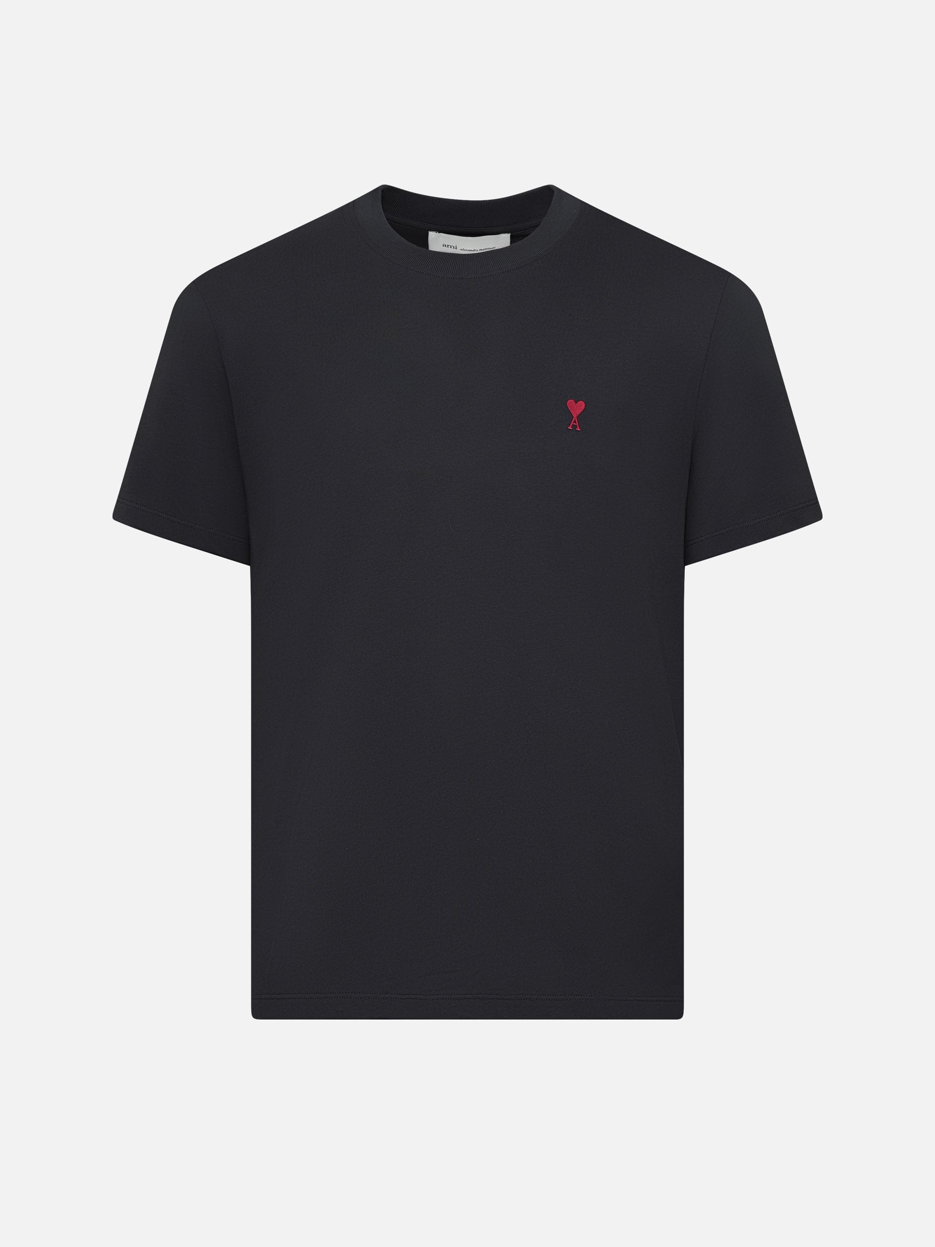 Ami Paris – T-Shirt mit rotem Ami De Coeur Logo Schwarz - Black