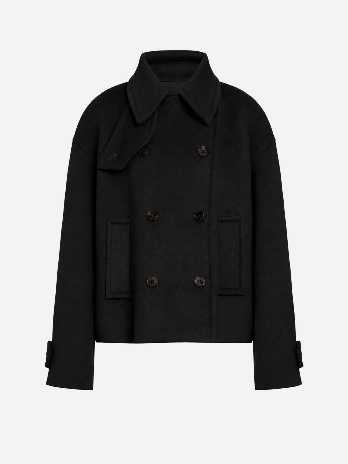Dondup Oversized-Peacoat aus Wollmix für Damen Schwarz