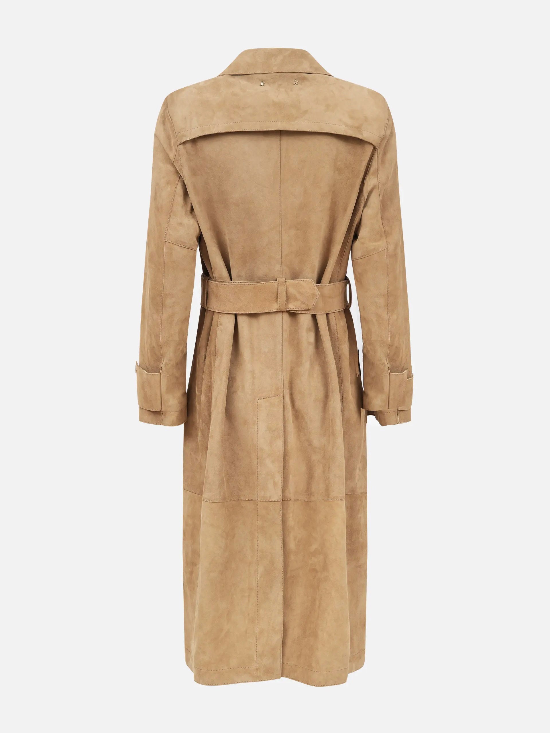 GOLDEN GOOSE - Trenchcoat aus Veloursleder für Damen Beige