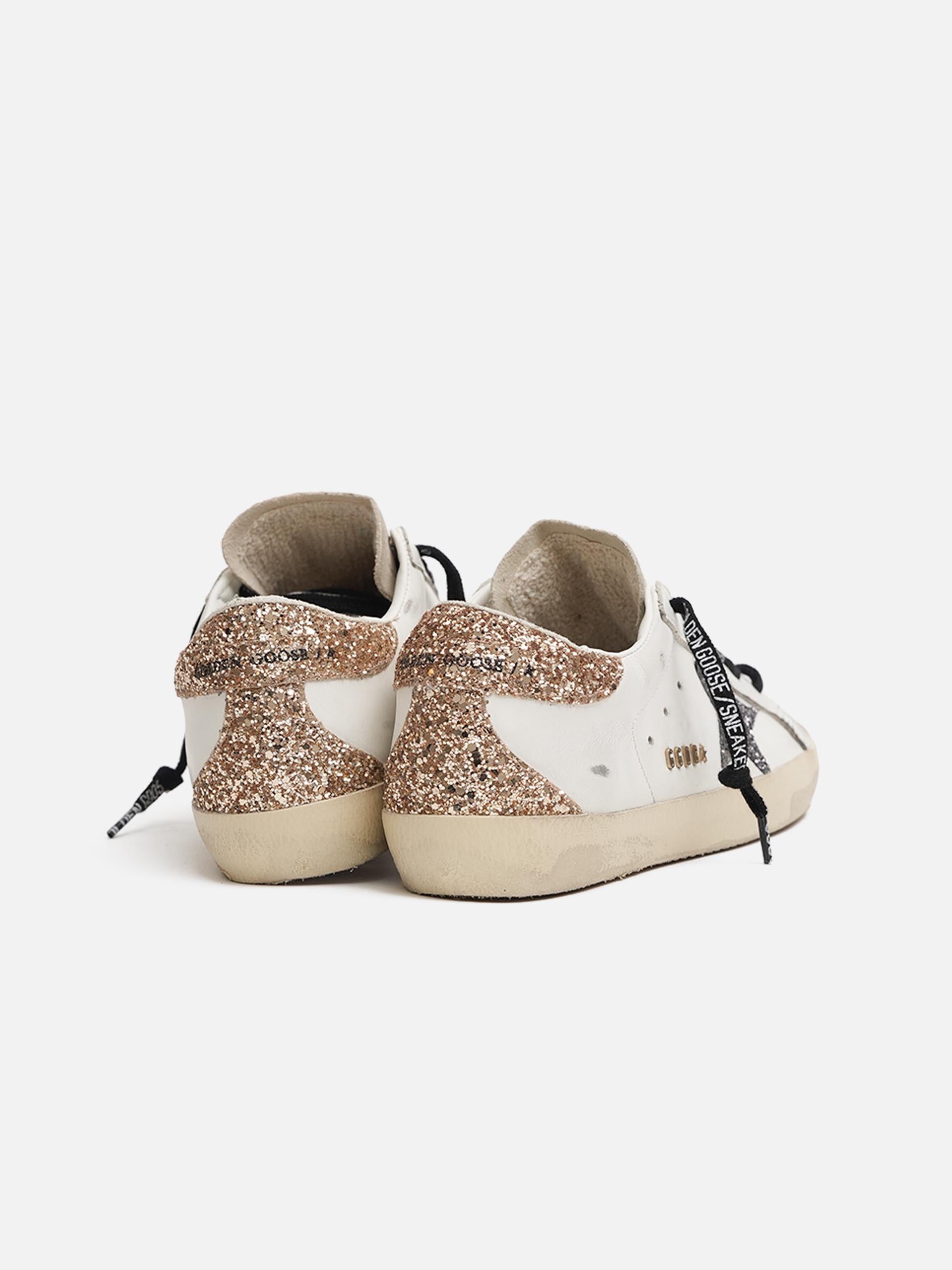 GOLDEN GOOSE - Sneakers Super-Star aus Leder mit Glitter für Damen