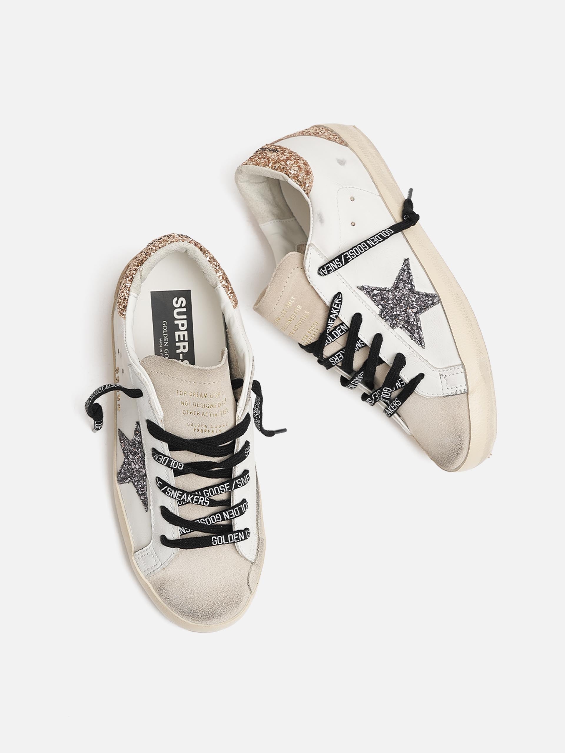 GOLDEN GOOSE - Sneakers Super-Star aus Leder mit Glitter für Damen